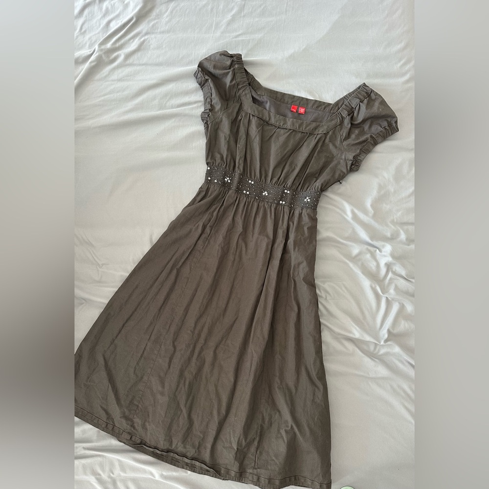 Esprit vintage brown dress with beaded waist belt details